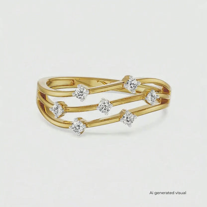 Triple Layered Diamond Band