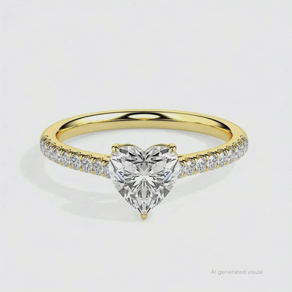 Heartfelt Solitaire Diamond Ring