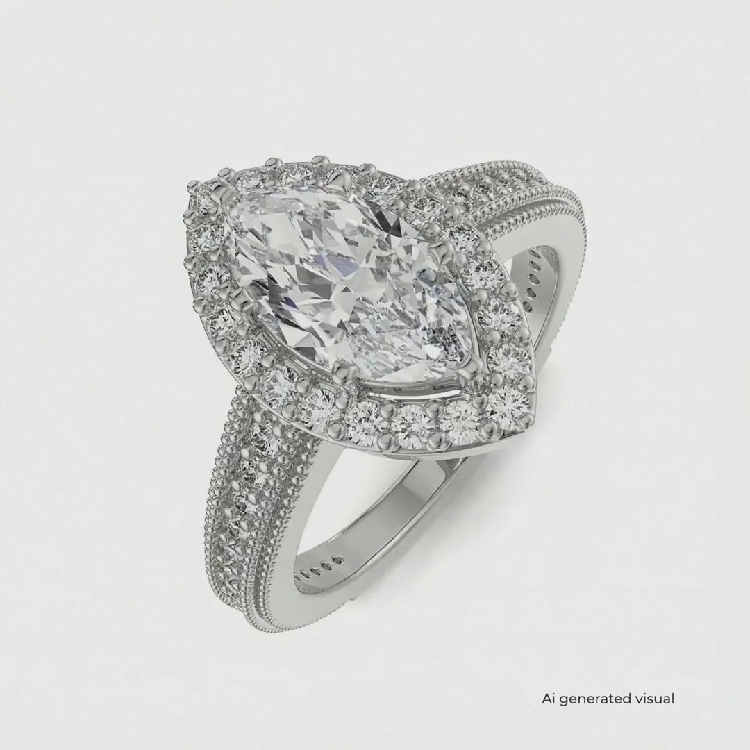Majestic Marquise Lab Diamond Engagement Ring
