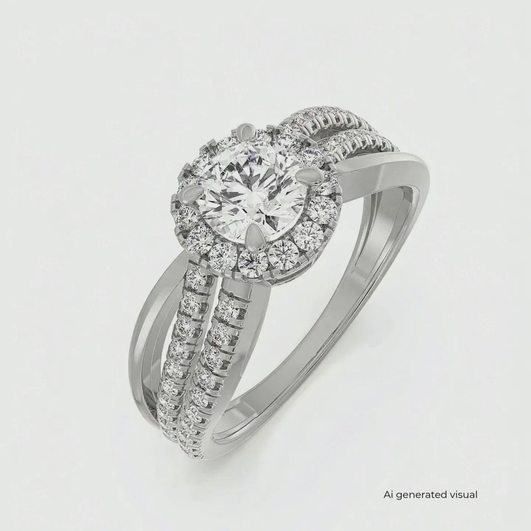Artistic Round Lab Grown Diamond Ring