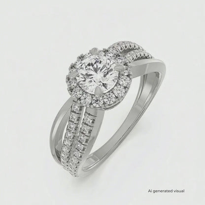 Artistic Round Lab Grown Diamond Ring