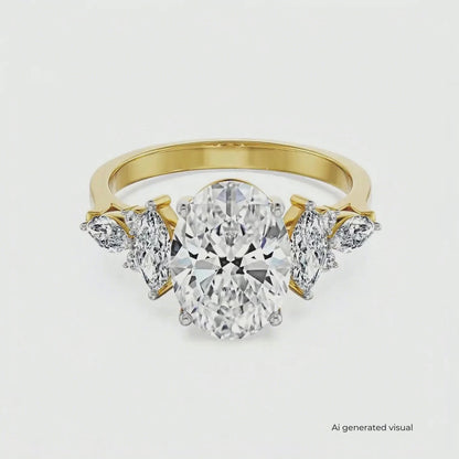 2.5 CT Sunflare Oval Lab Grown Diamond Ring