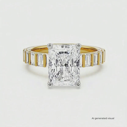 Sterling Radiant Lab Grown Diamond Ring