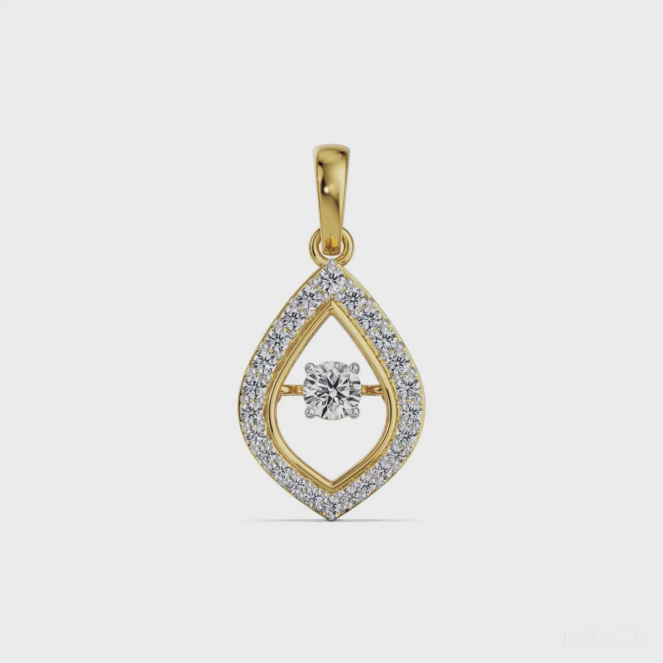 Dancing Diamond Lab Grown Pendant - Front view