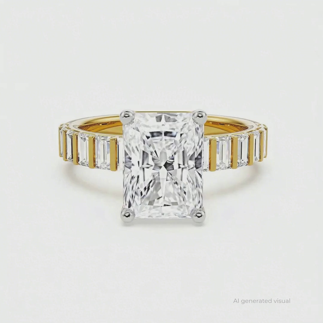Sterling Radiant Lab Grown Diamond Ring