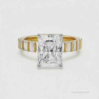 Sterling Radiant Lab Grown Diamond Ring