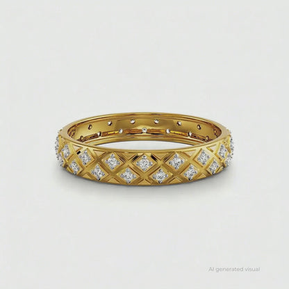 Textured Lab Grown Diamond Band