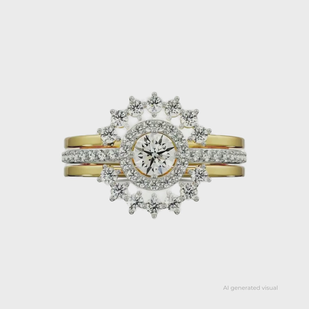 Solitaire Sunflower Lab Grown Diamond Ring
