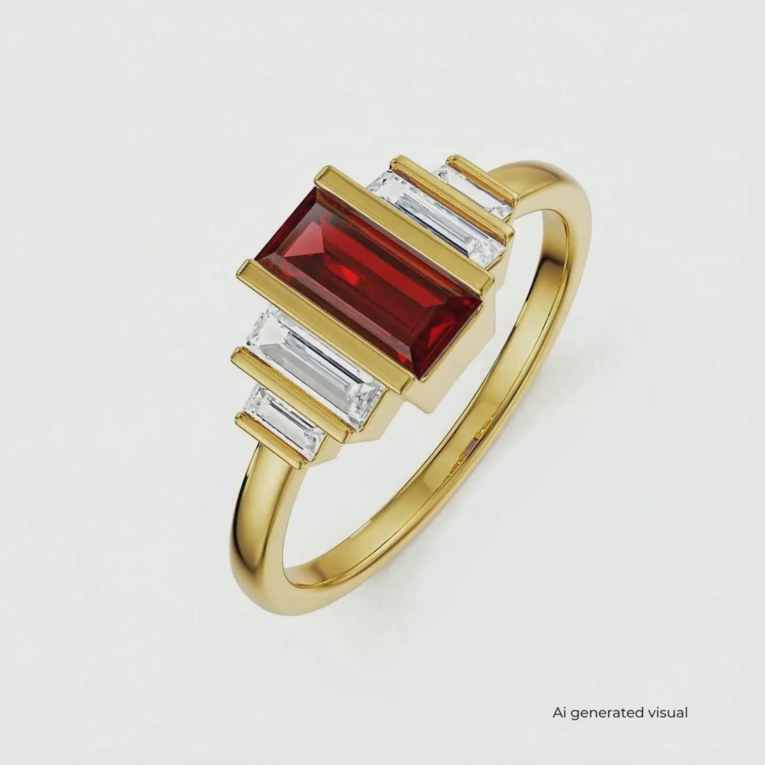 Baguette Bloom Lab Grown Diamond Ring