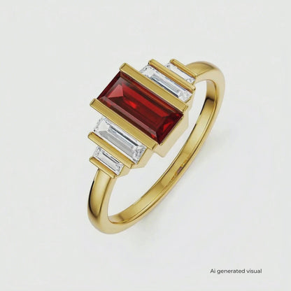 Baguette Bloom Lab Grown Diamond Ring