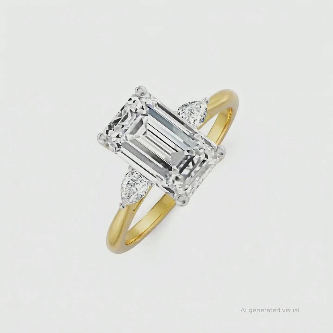 Three Stone Lab Grown Diamond Bridal Ring
