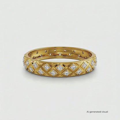 Textured Lab Grown Diamond Band