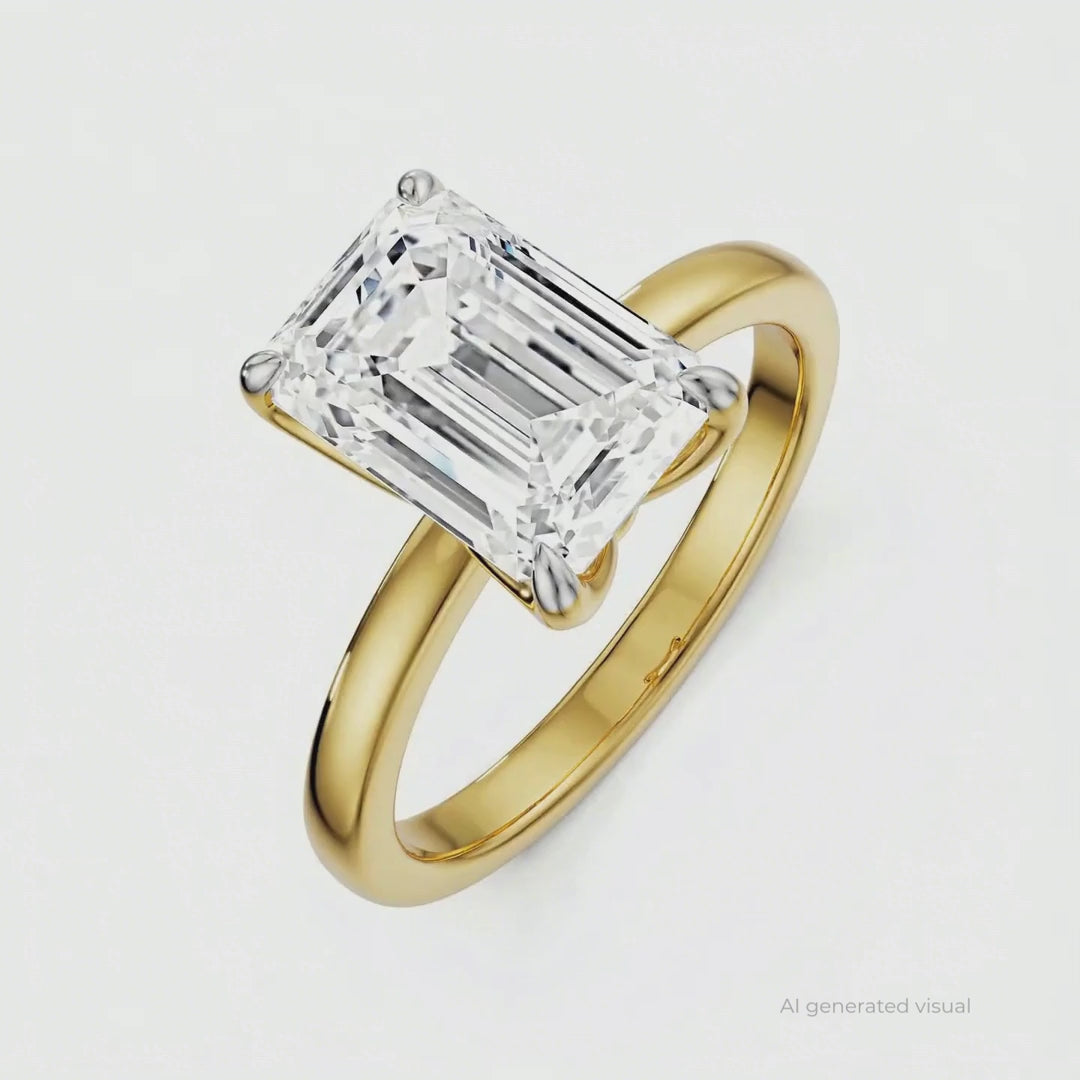 2 CT Emerald Cut Engagement Ring