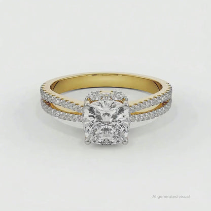 Cushion Cut Lab Diamond Engagement Ring