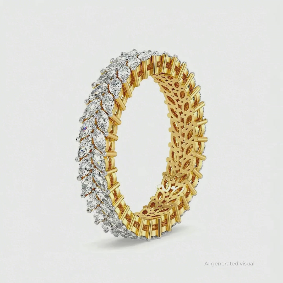 Buy Twin Flame Marquise Eternity Lab Diamond Ring Online At Emori