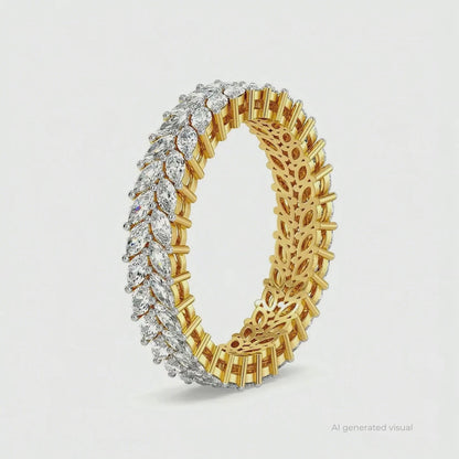 Twin Flame Marquise Eternity Lab Diamond Ring