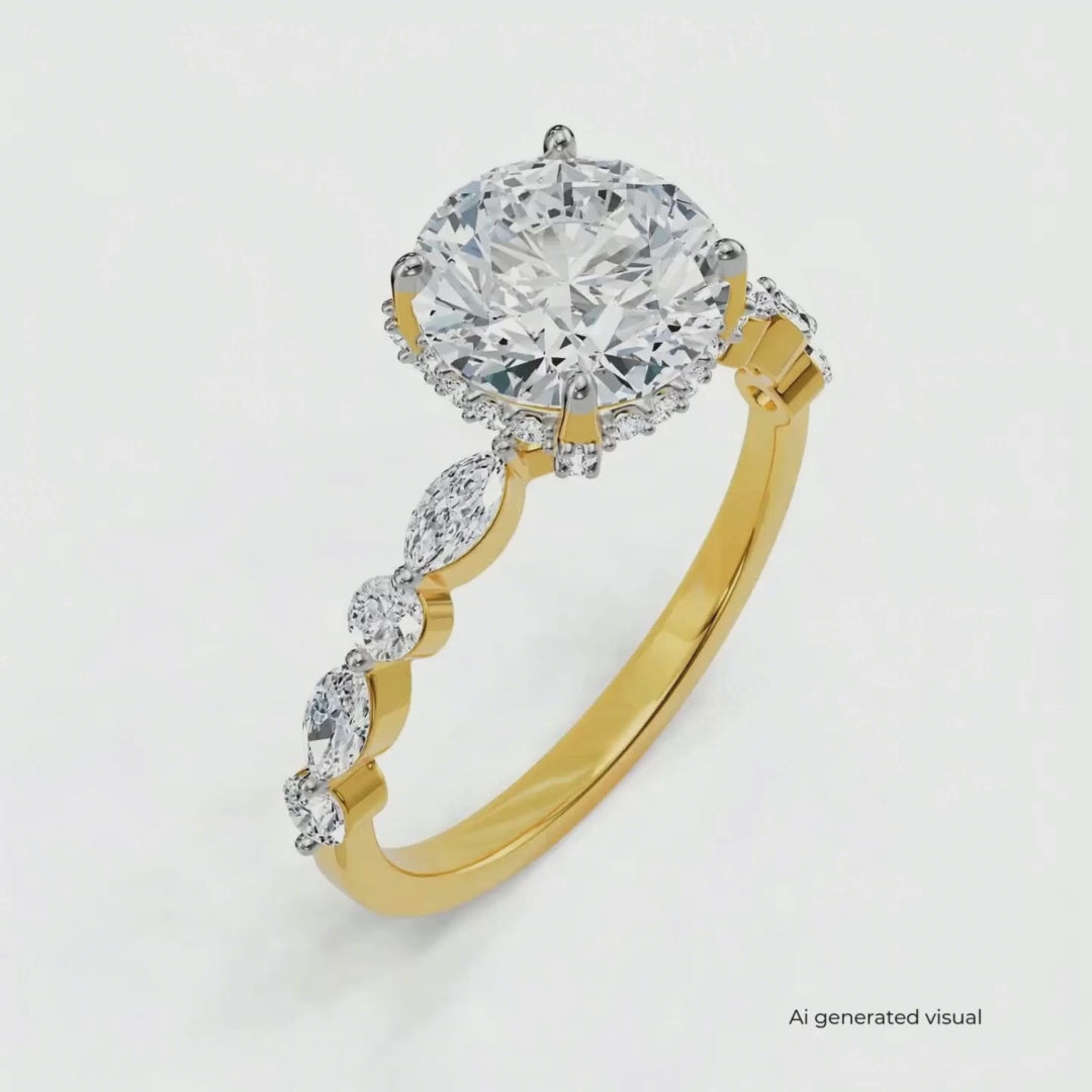 Halo Round Brilliant Lab Grown Diamond Ring