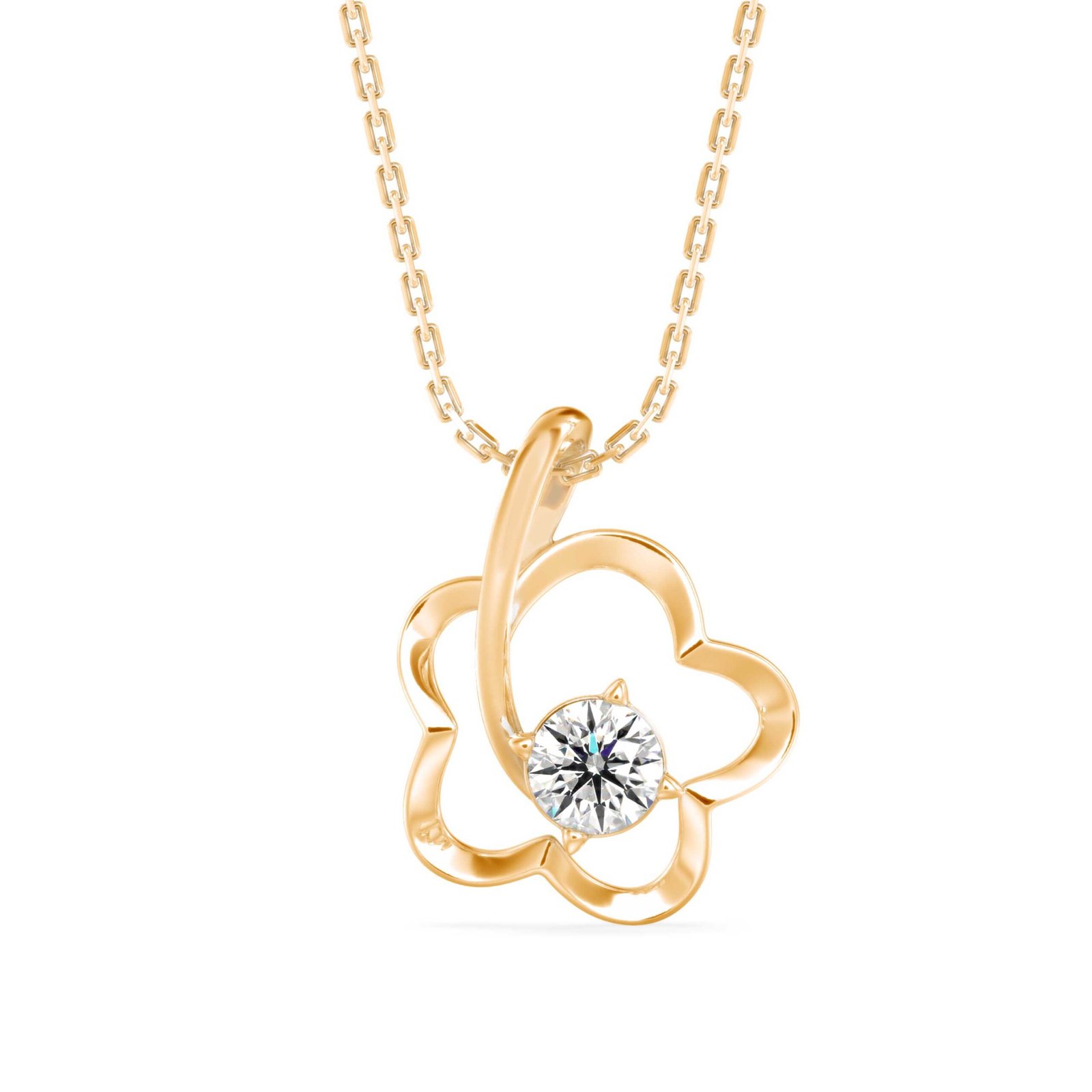 14k gold diamond and baguette daisy necklace – Ellie Jay