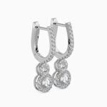 Diamond Earrings in 14 KT White Gold or 18 KT White Gold, Earrings for women, Gold Earrings