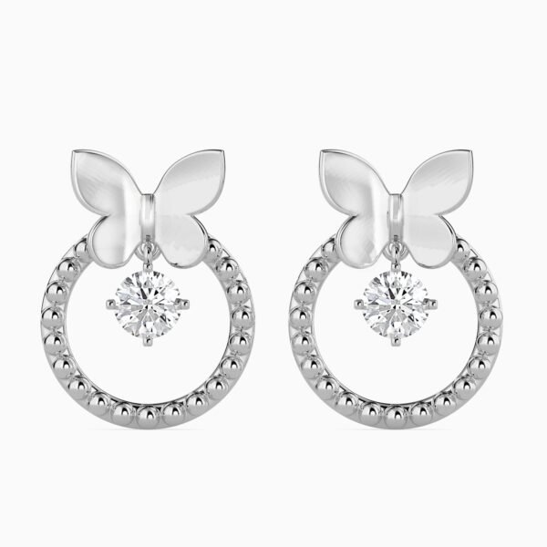 Diamond Earrings in 14 KT White Gold or 18 KT White Gold, Earrings for women, Gold Earrings
