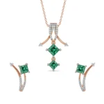 Emerald Delight Diamond Pendant Set