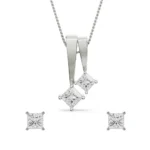 Princess Diamond Pendant Set