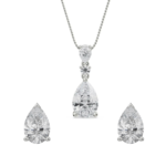 Pear Diamond Pendant Set