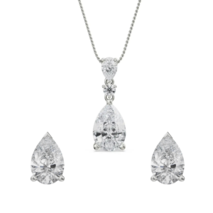 Pear Diamond Pendant Set