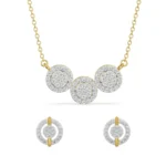 Halo Round Diamond Necklace Set