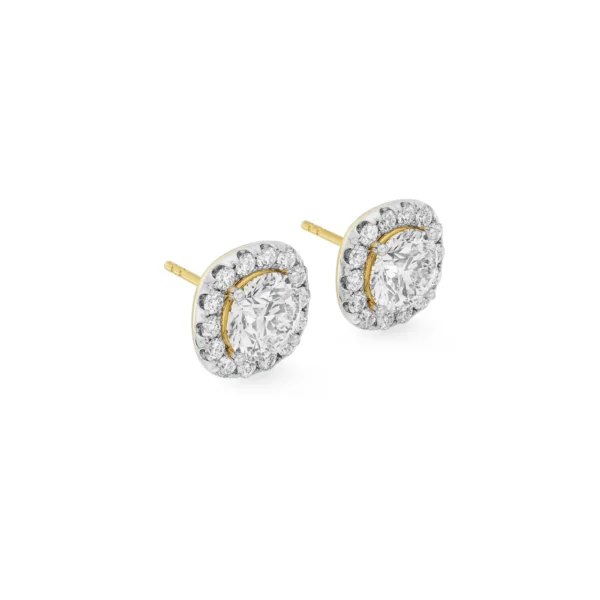 1 CT Cushion Halo Detachable Studs Side View