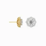 1 CT Floral Halo Detachable Diamond Studs Prospective View