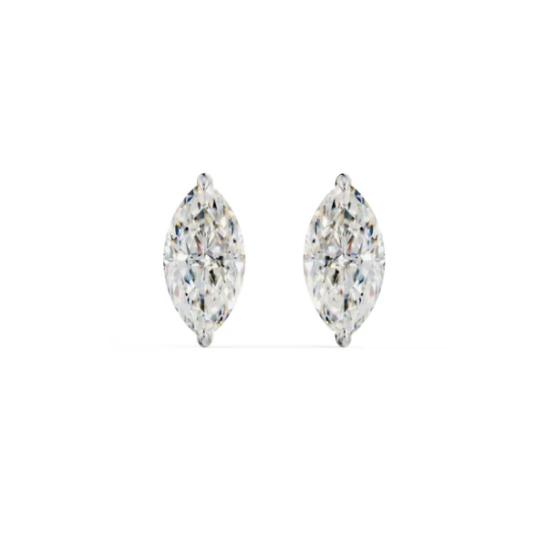 1 CT Marquise Diamond Studs Front View