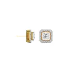 0.50 CT Princess Frame Diamond Studs Prospective View