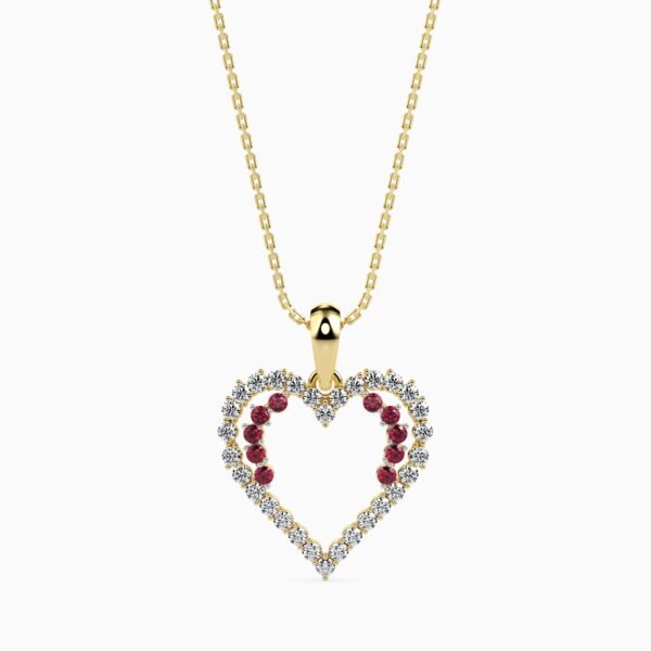 Ritzy Ruby and Diamond Heart Pendant
