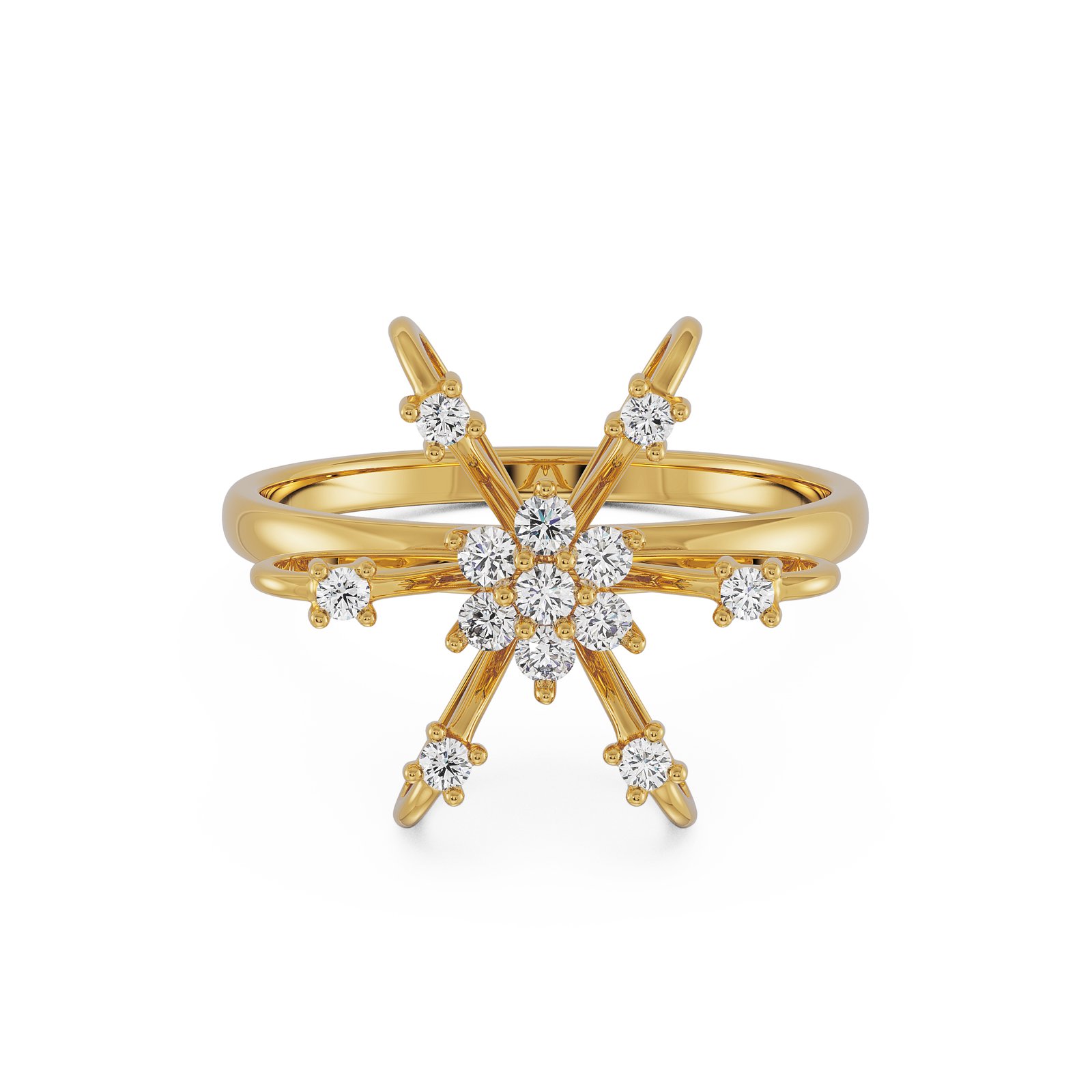 Buy Diamond Ring in 18K White & Rose Gold Online | Madanji Meghraj