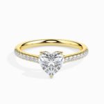 Heartfelt Solitaire Diamond Ring in 14 KT Yellow Gold or 18 KT Yellow Gold. engagement rings for women. diamond ring price. solitaire diamond ring