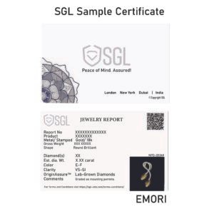 Certified diamonds, Sample certificate