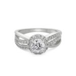 Diamond Ring in 14 KT White Gold or 18 KT White Gold. Artistic Round Diamond Ring engagement rings for women. diamond ring price. solitaire diamond ring