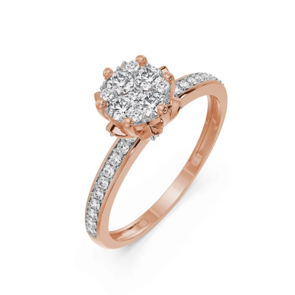 Diamond Ring in 14 KT Rose Gold or 18 KT Rose Gold. engagement rings for women. diamond ring price. solitaire diamond ring