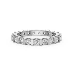 lab grown Diamond Cluster Band in silver color