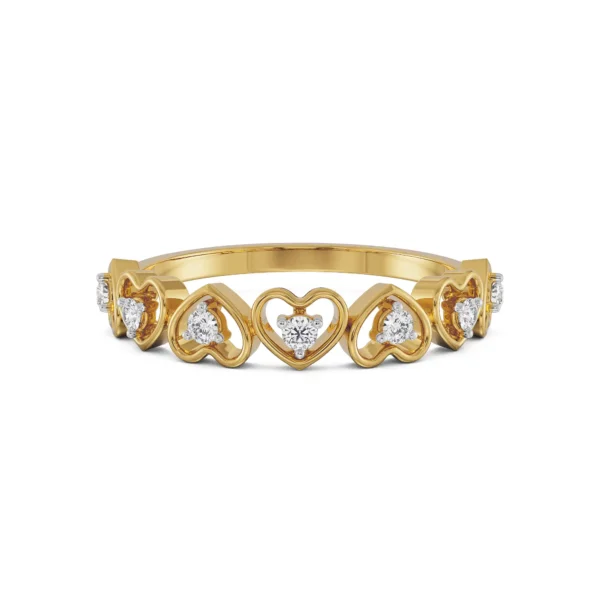 ring in Heart Diamond Band shape of lab grown made