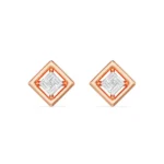 Geometric Allure Diamond Studs front view