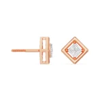 Geometric Allure Diamond Studs left View