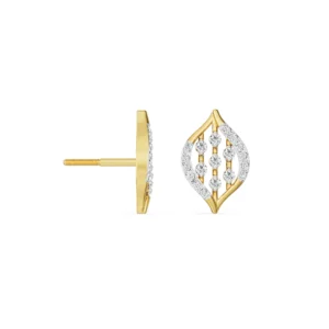 Parallel Stroke Diamond Earrings left view