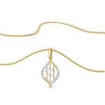 Parallel Stroke Diamond Pendant front view