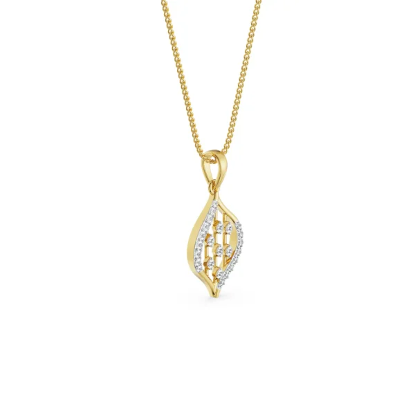 Parallel Stroke Diamond Pendant left view