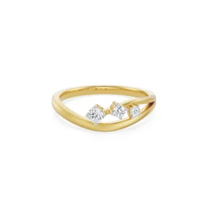 Dainty Trio Diamond Ring front view