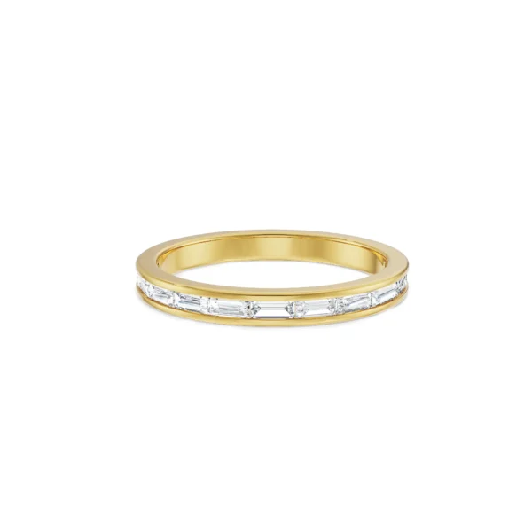 Baguette Straight Wedding Band front view