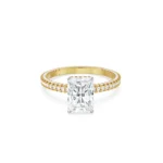 Bridal Radiant Diamond Ring fornt view