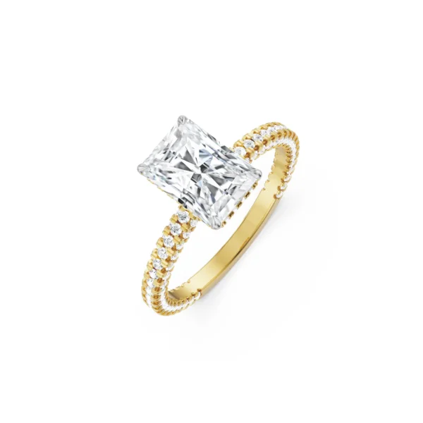 Bridal Radiant Diamond Ring left view